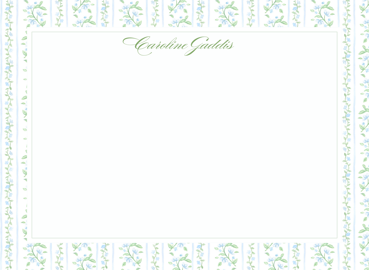 Blue & Green Vine Stationery