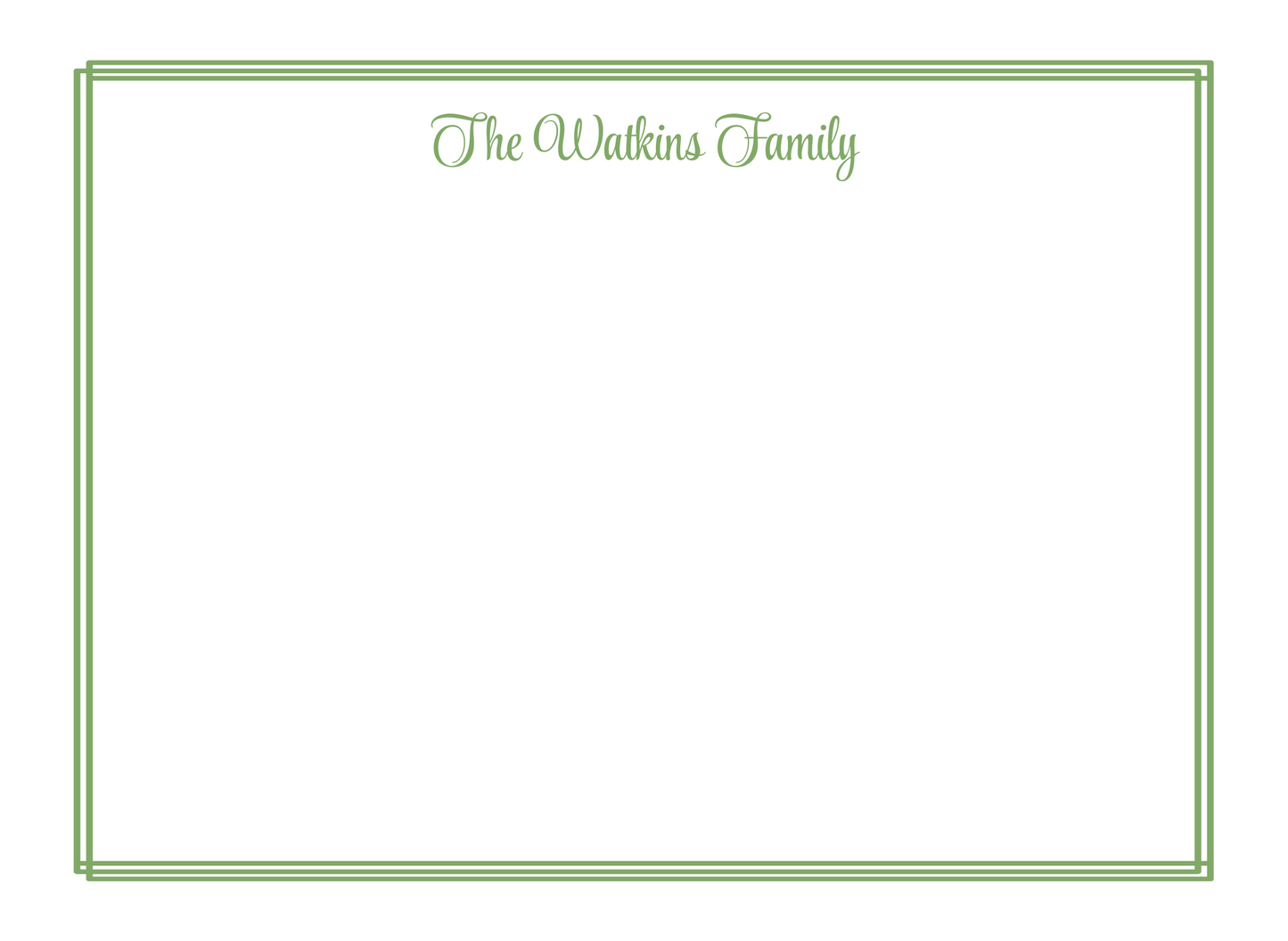 Green Traditional Stationery