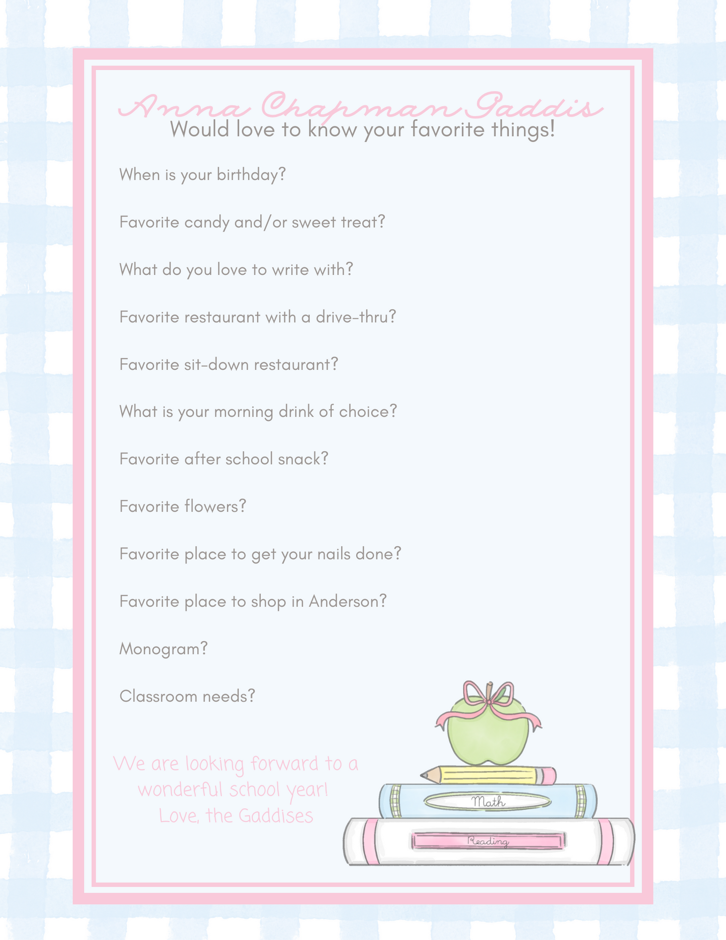 PDF Printout Teacher Questionnaire
