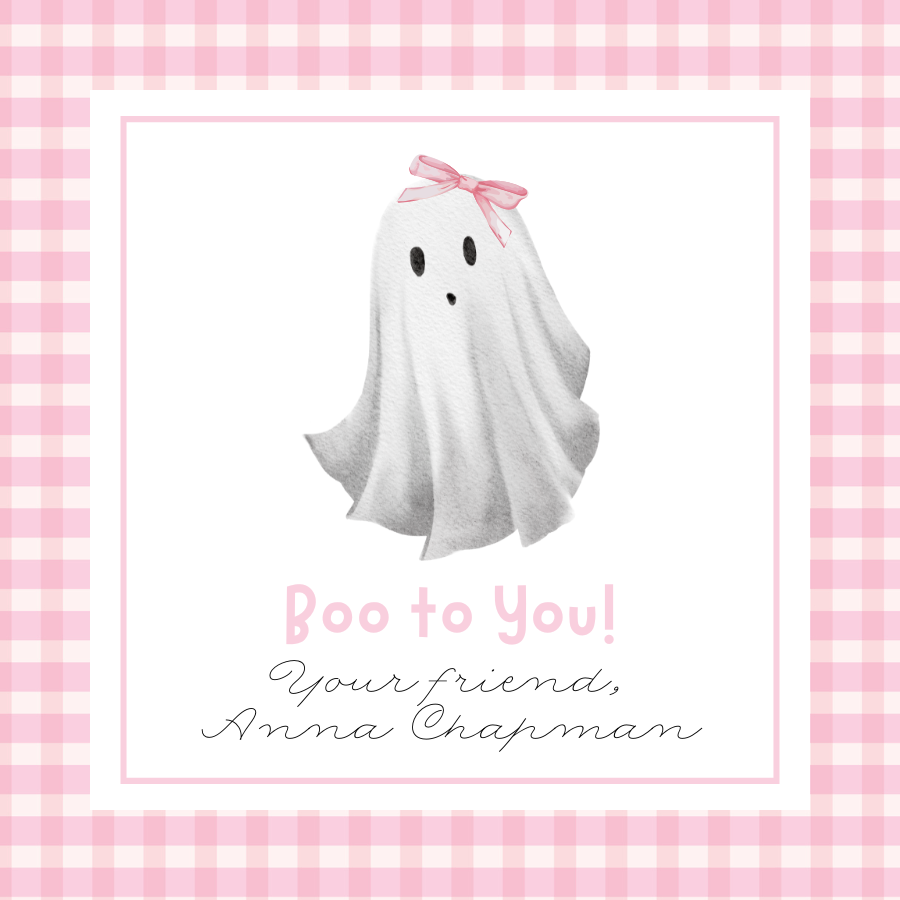 Pink Ghost Gift Tag