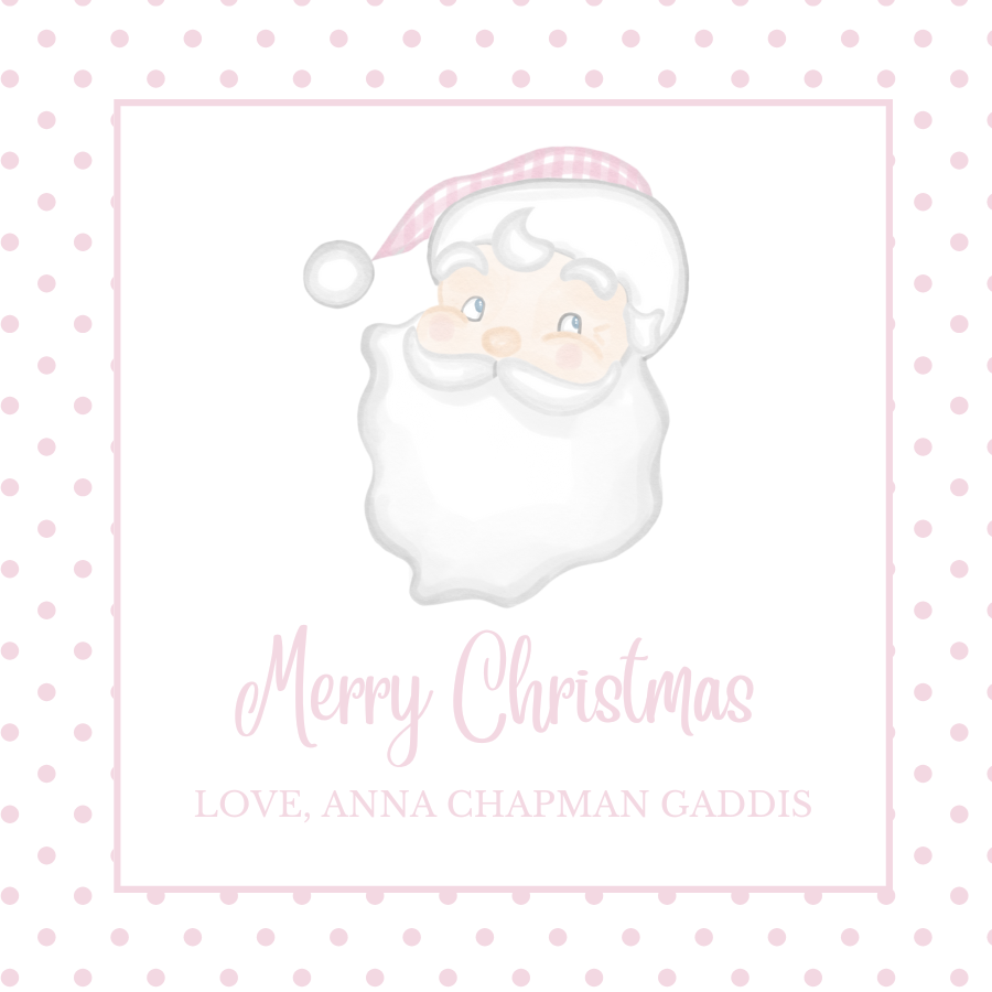 Pink Santa Gift Tag