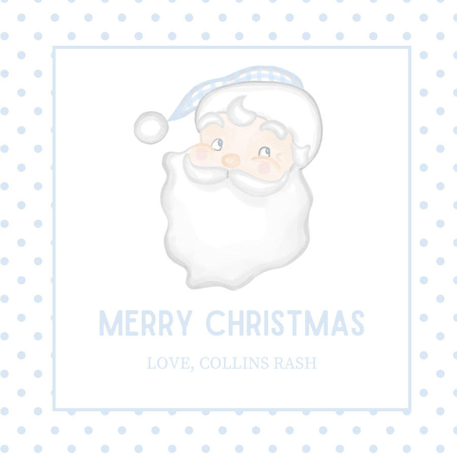 Blue Santa Gift Tag