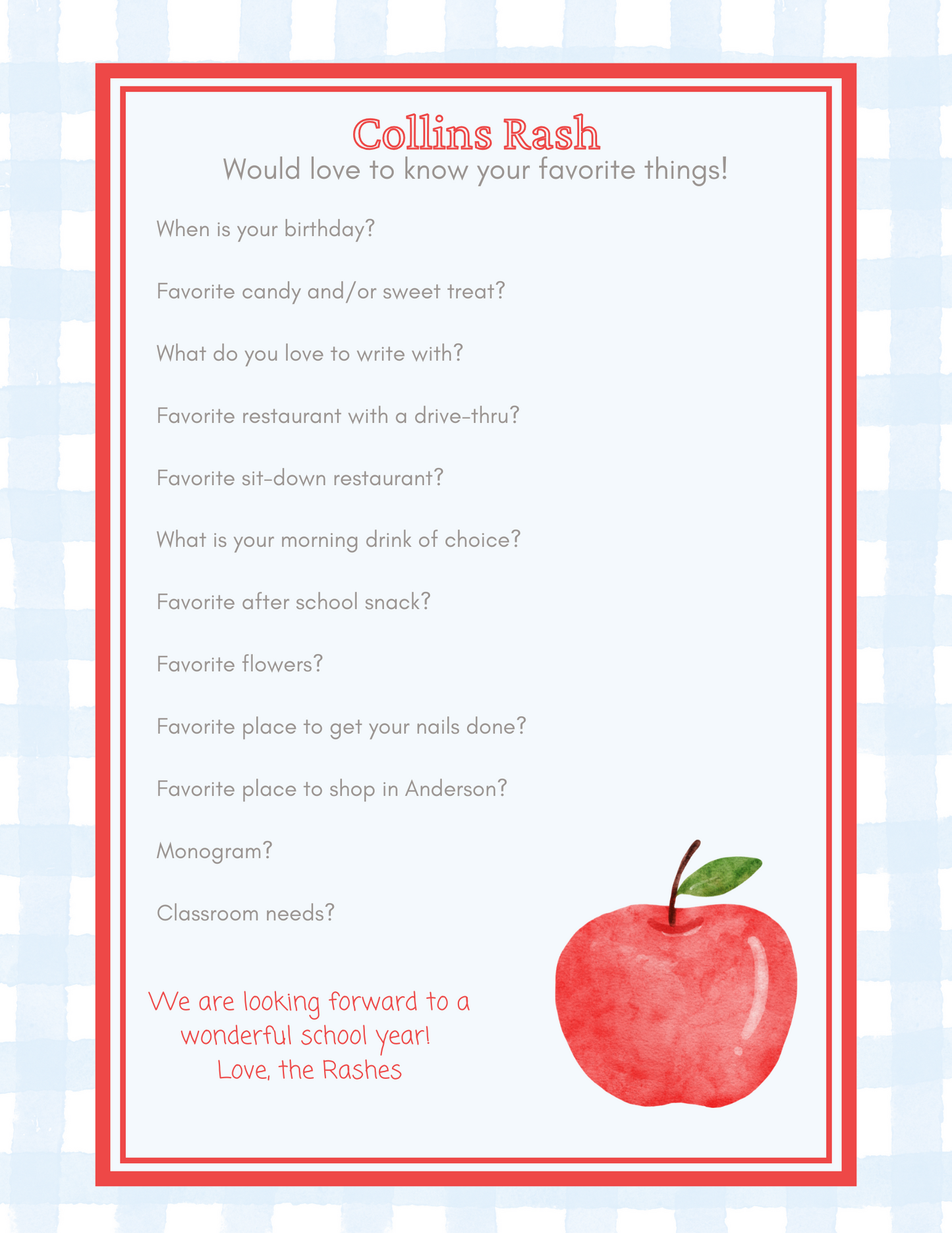 PDF Printout Teacher Questionnaire