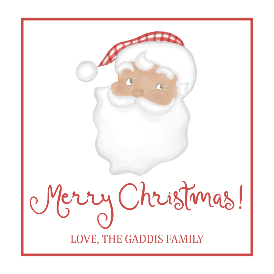 Red Santa Gift Tag