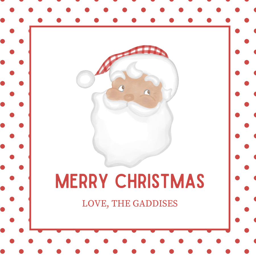Red Santa Gift Tag