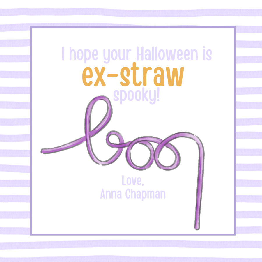 Ex-Straw Spooky Gift Tag