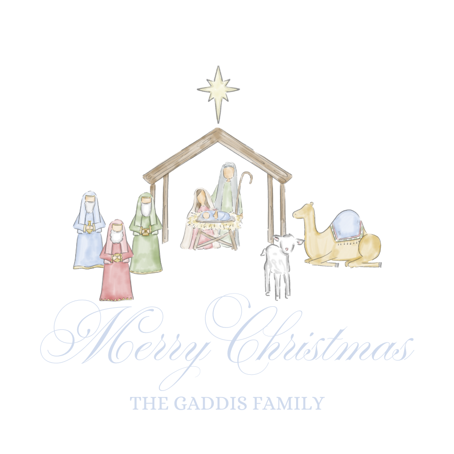 Nativity Square Gift Tag