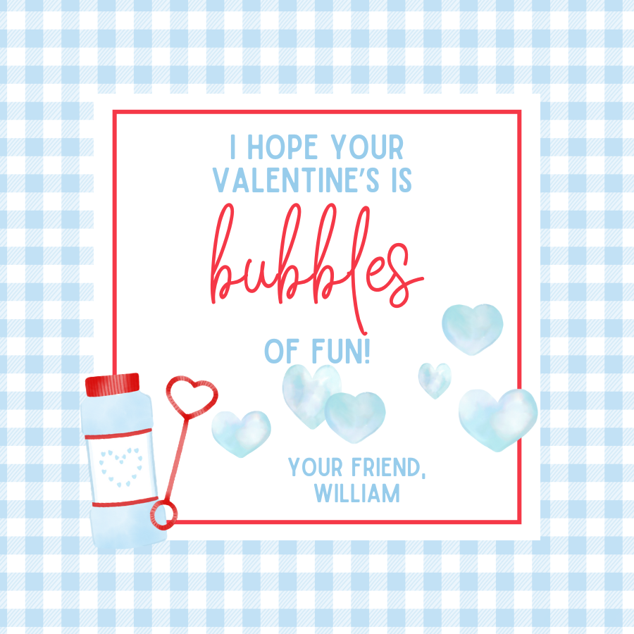 Bubbles Blue Gift Tag