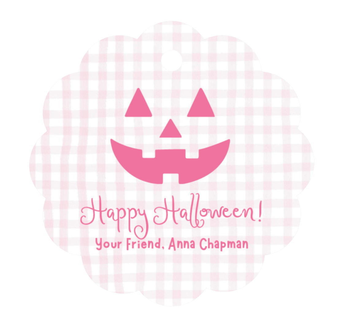 Scalloped Jack-O-Lantern Tag