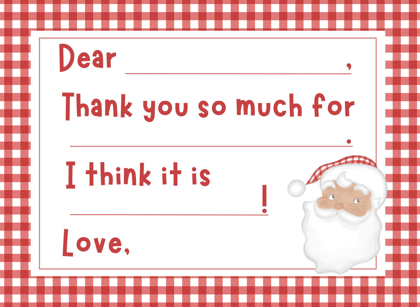 Red Santa Thank You Stationery