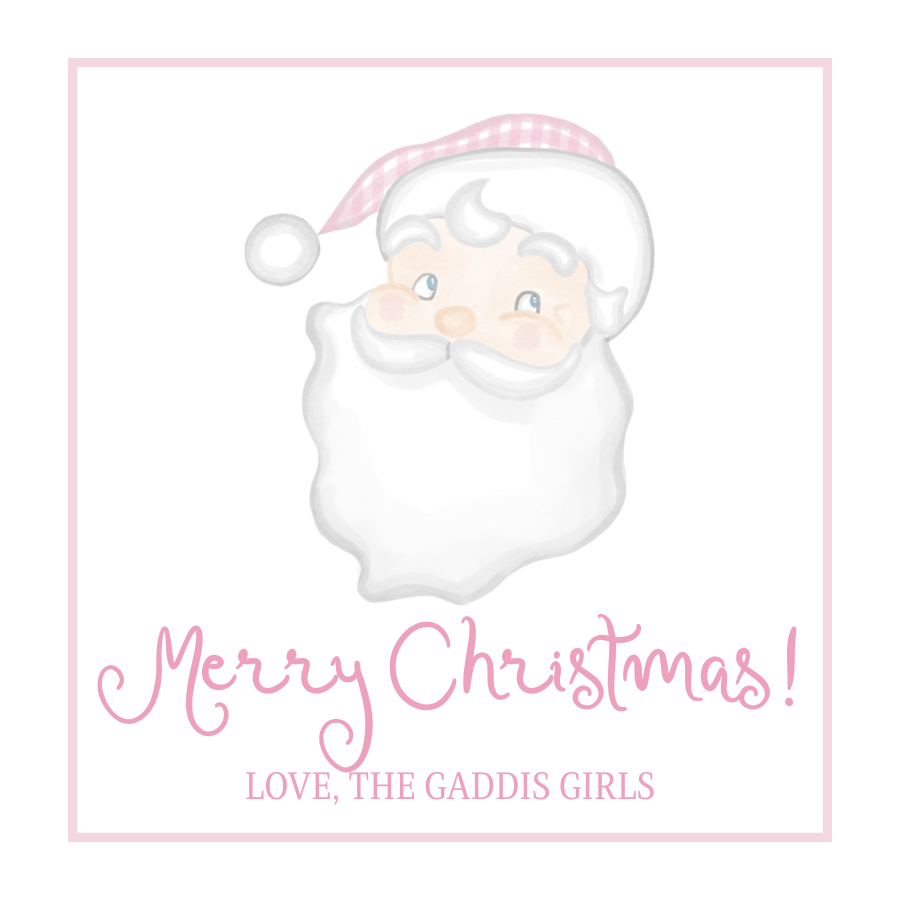 Pink Santa Gift Tag