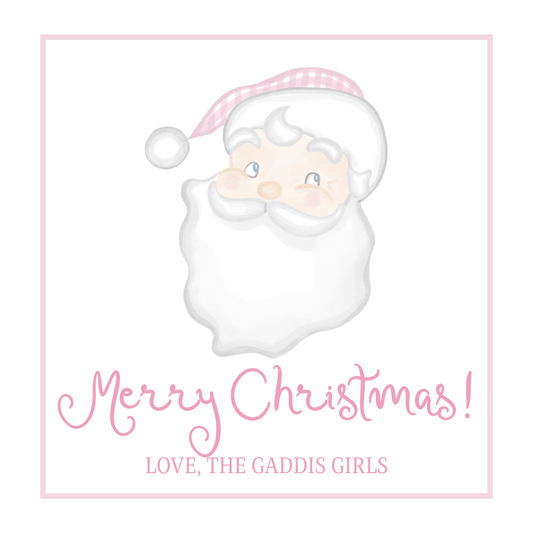 Pink Santa Gift Tag