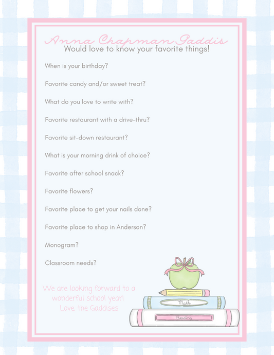 PDF Printout Teacher Questionnaire