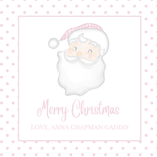 Pink Santa Gift Tag