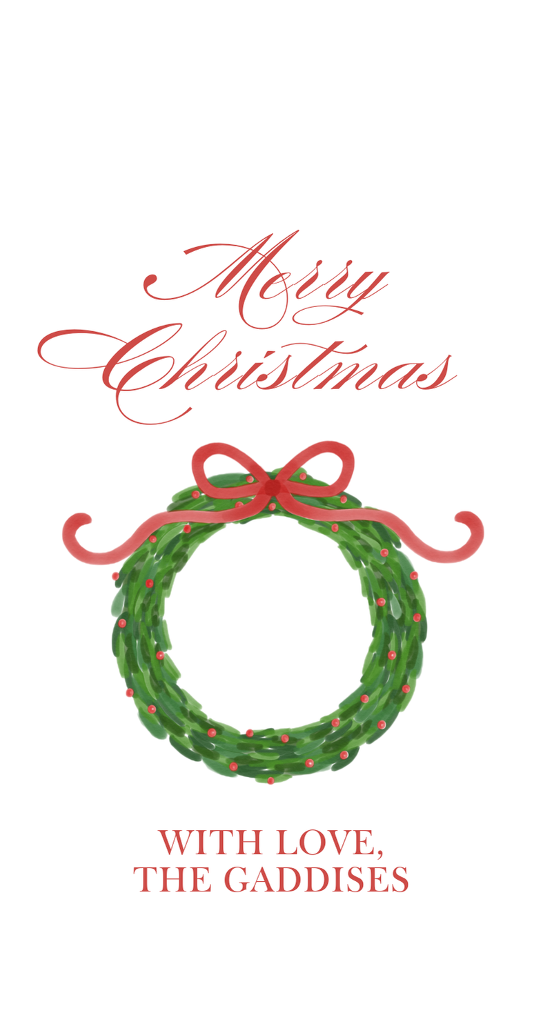 Large Wreath Script Tag