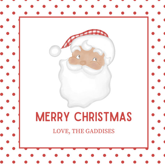 Red Santa Gift Tag
