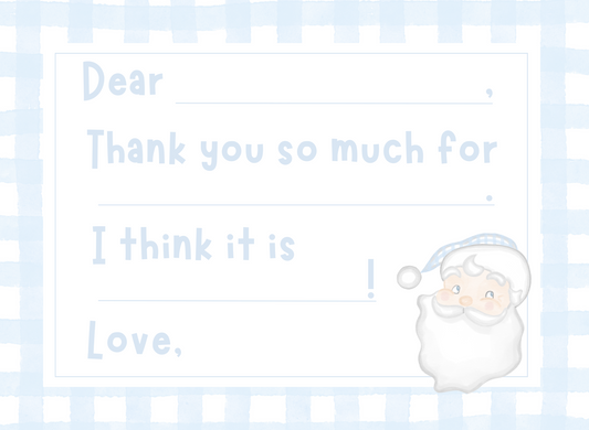 Blue Santa Thank You Stationery