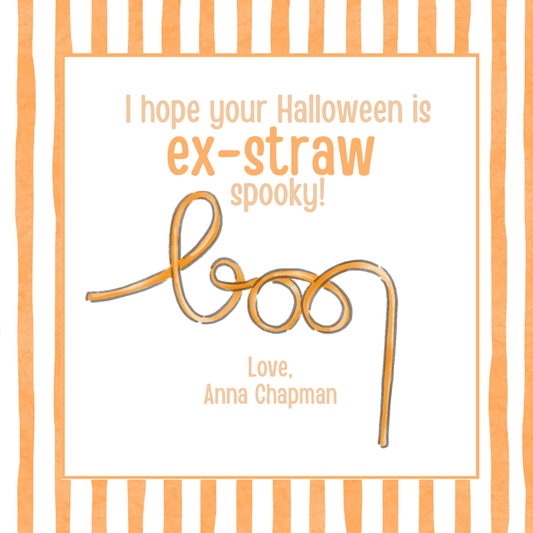 Ex-Straw Spooky Gift Tag