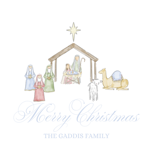 Nativity Square Gift Tag