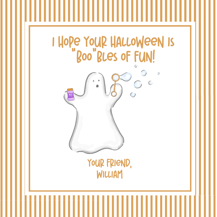 "Boo"bles of Fun Orange Gift Tag