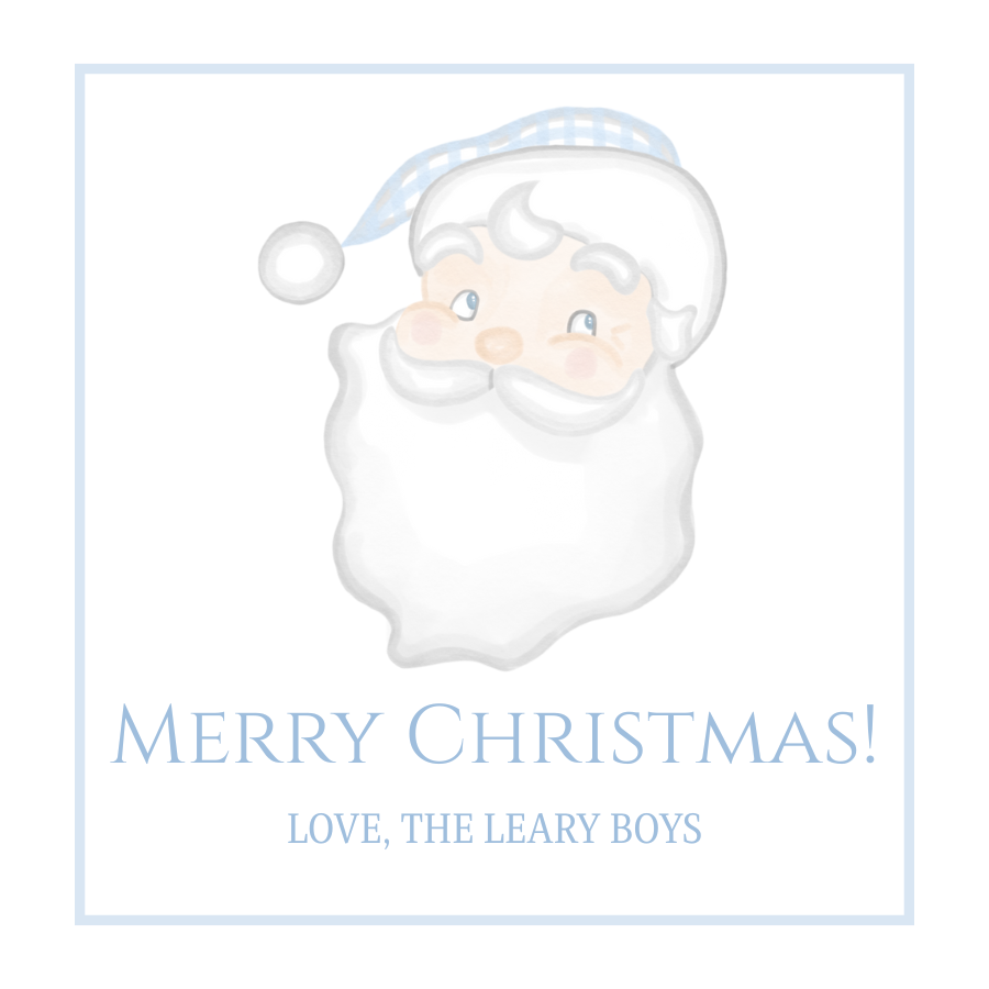 Blue Santa Gift Tag
