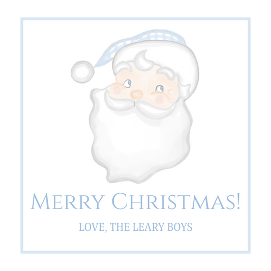 Blue Santa Gift Tag