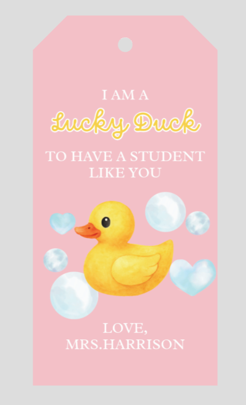 Lucky Duck Large Valentine's Tag