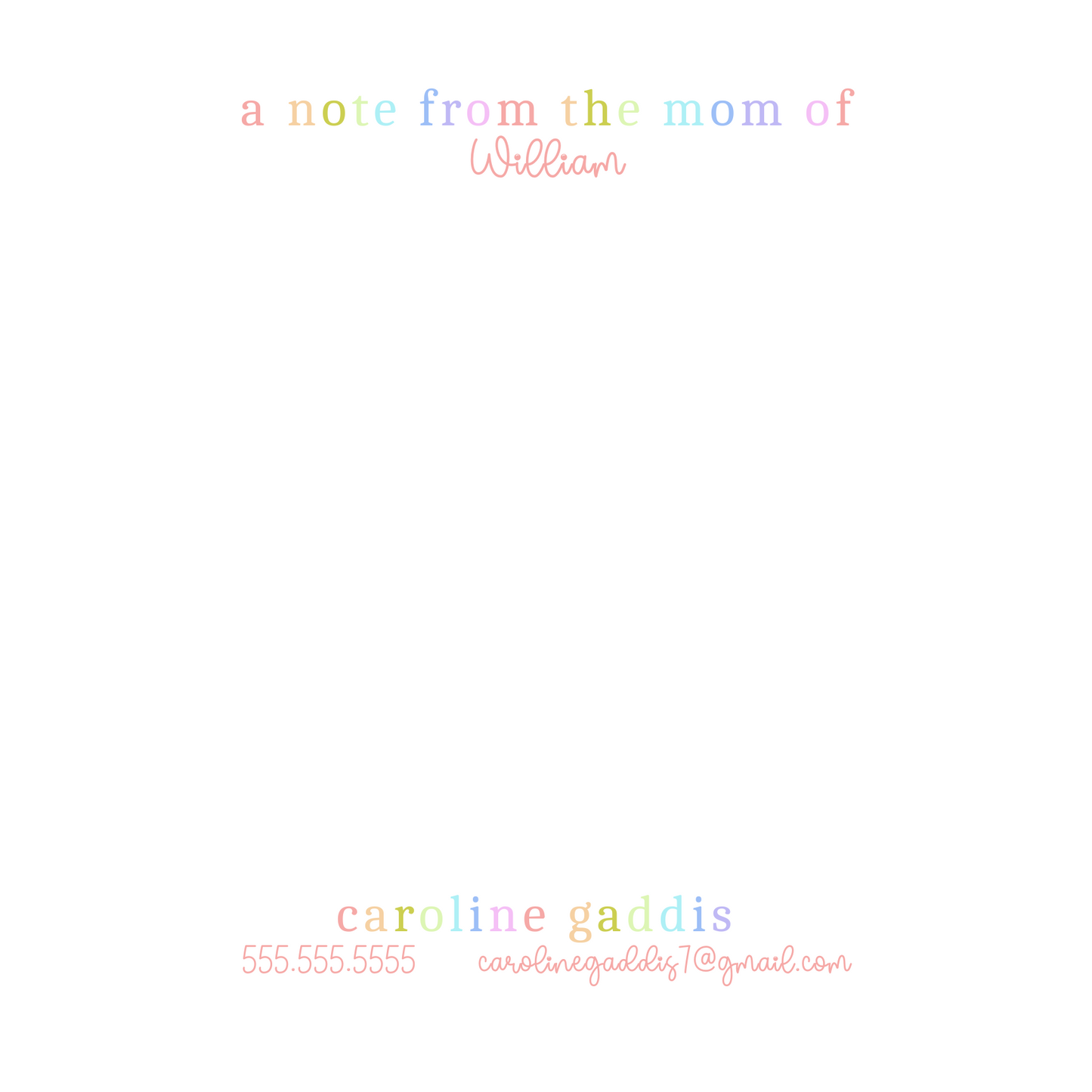 Mom Notepad Pastel Rainbow
