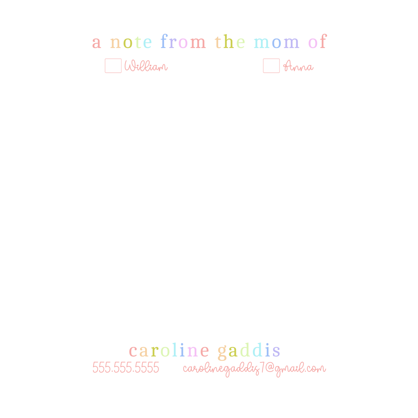 Mom Notepad Pastel Rainbow