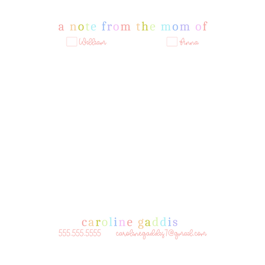 Mom Notepad Pastel Rainbow