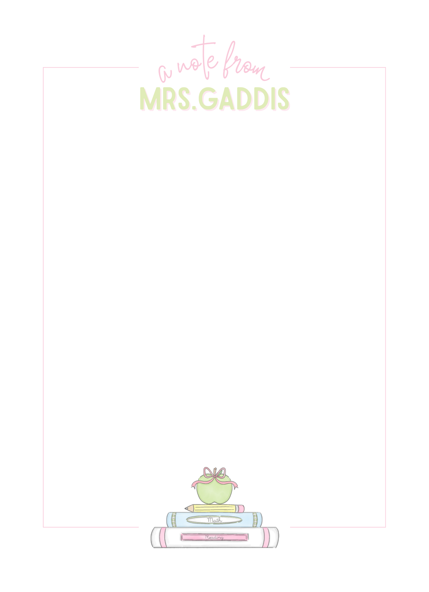 Teacher Bookstack Notepad
