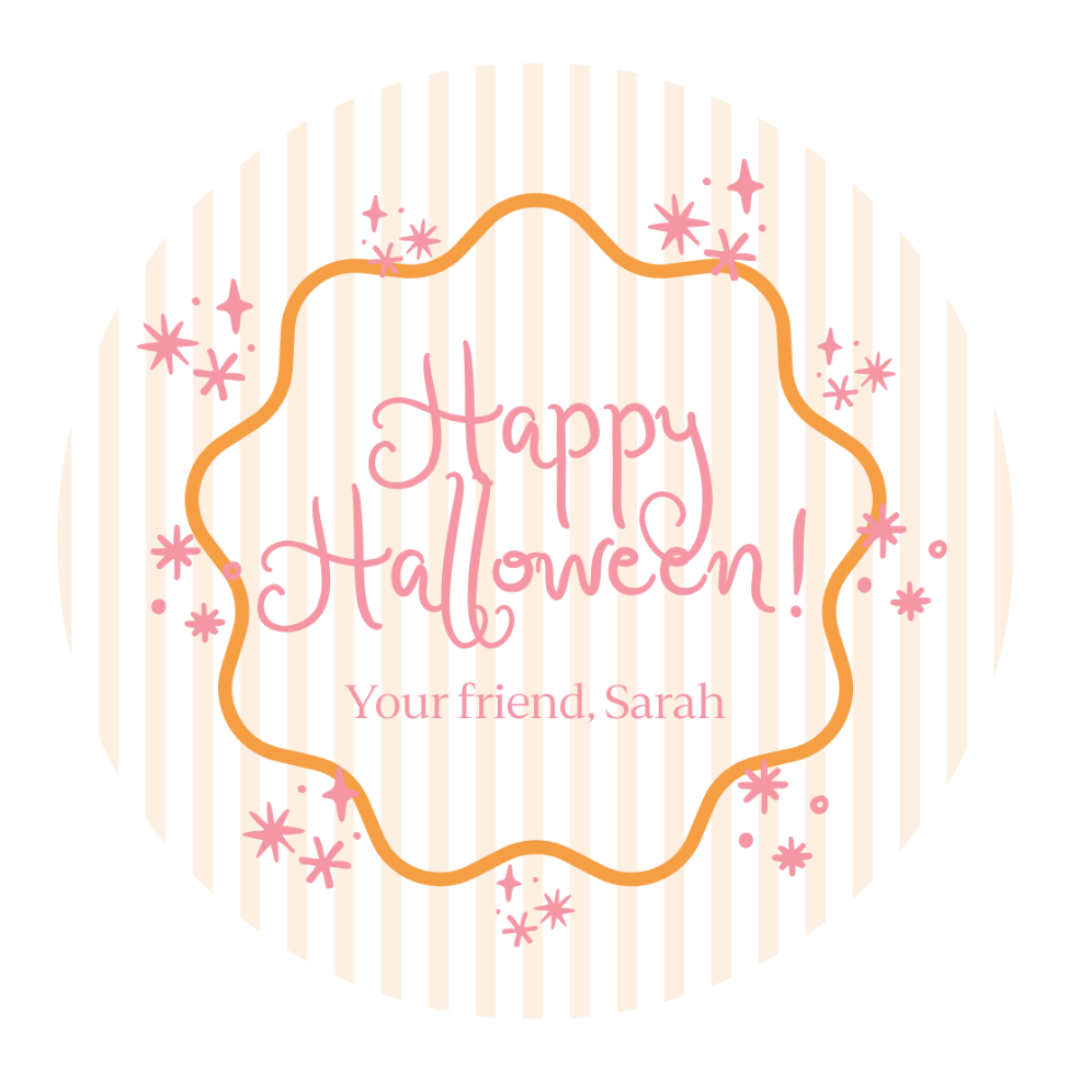 Round Starry Halloween Tag