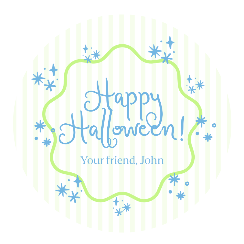 Round Starry Halloween Tag