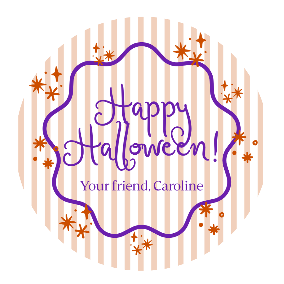 Round Starry Halloween Tag