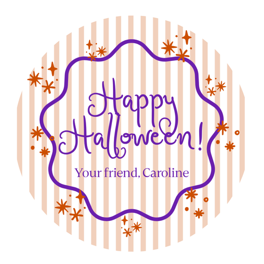 Round Starry Halloween Tag