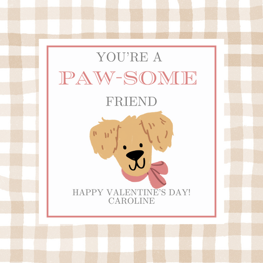 Paw-Some Pink Gift Tag