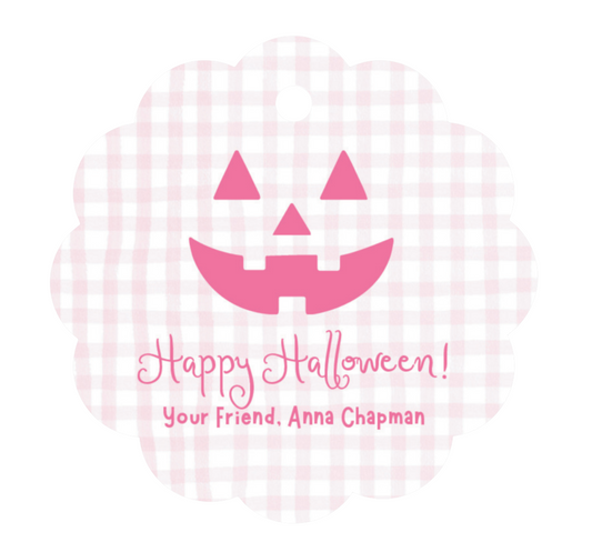 Scalloped Jack-O-Lantern Tag