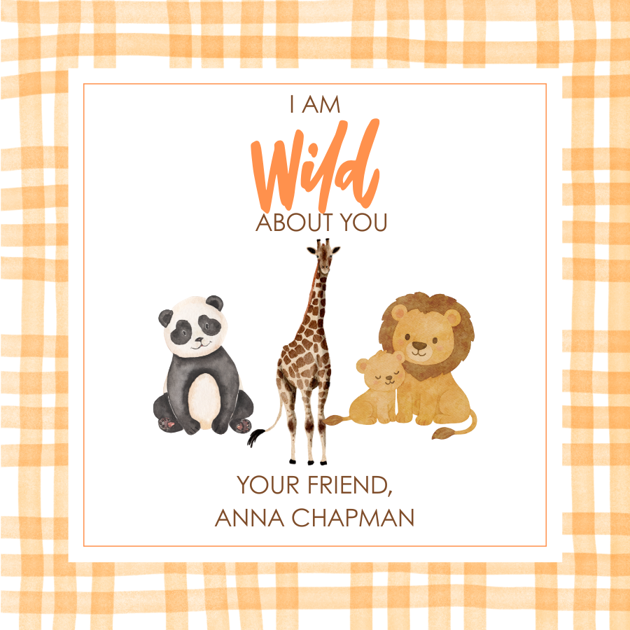 Wild About You Valentine Tag